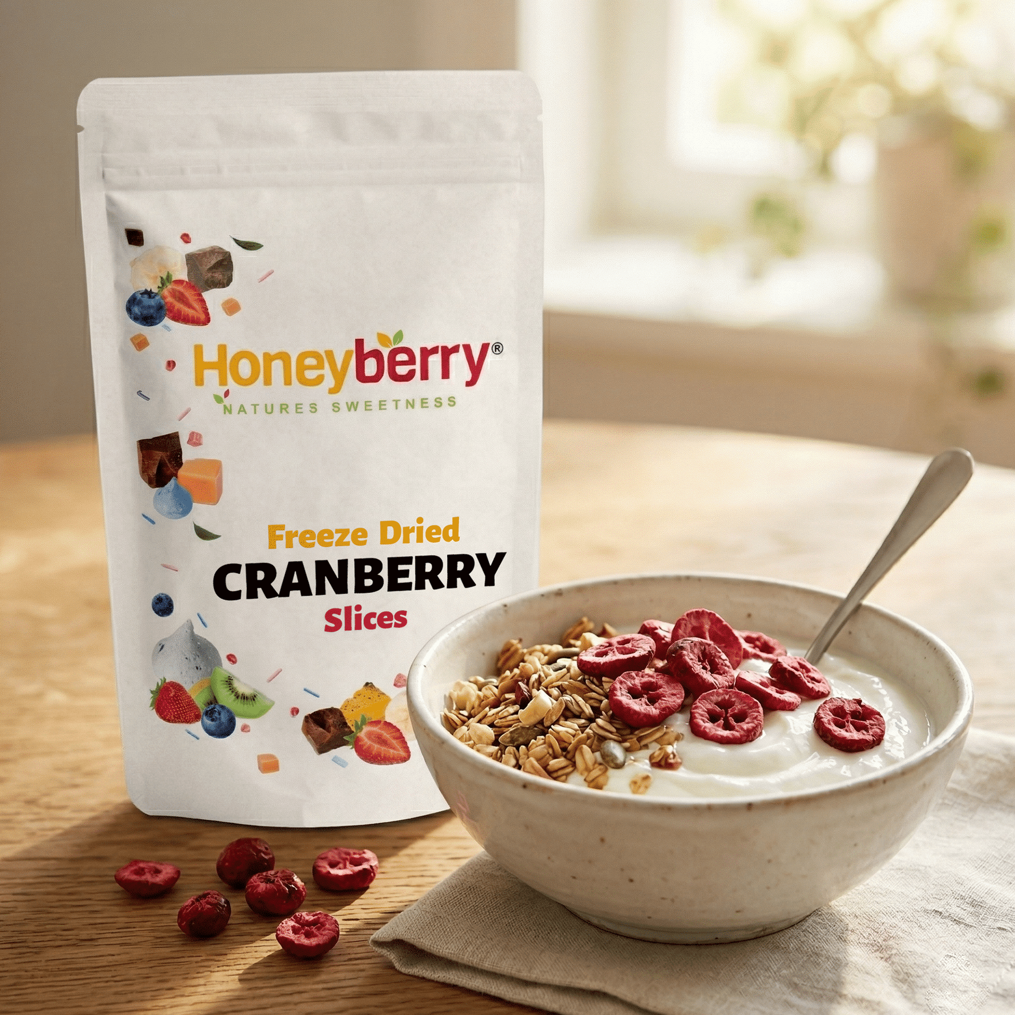 Freeze Dried Cranberry Slices - Honeyberry Solutions