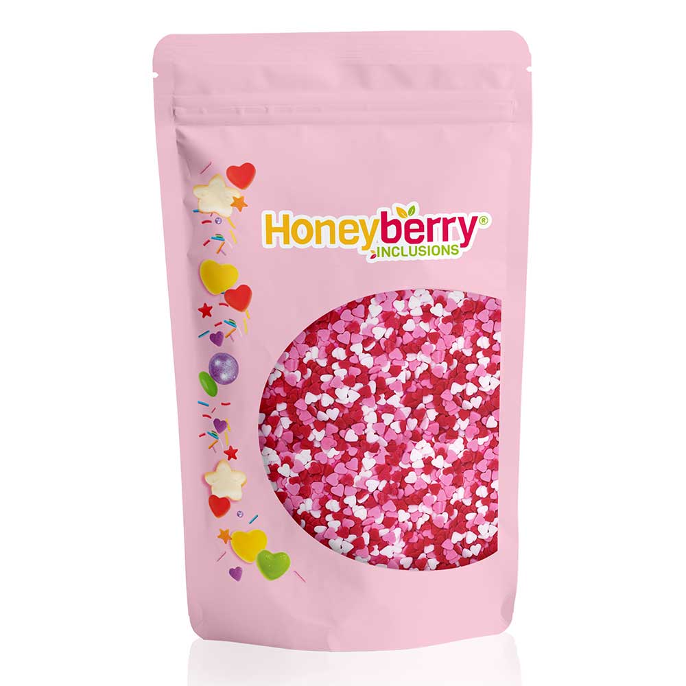Pink Red White Heart Sprinkles