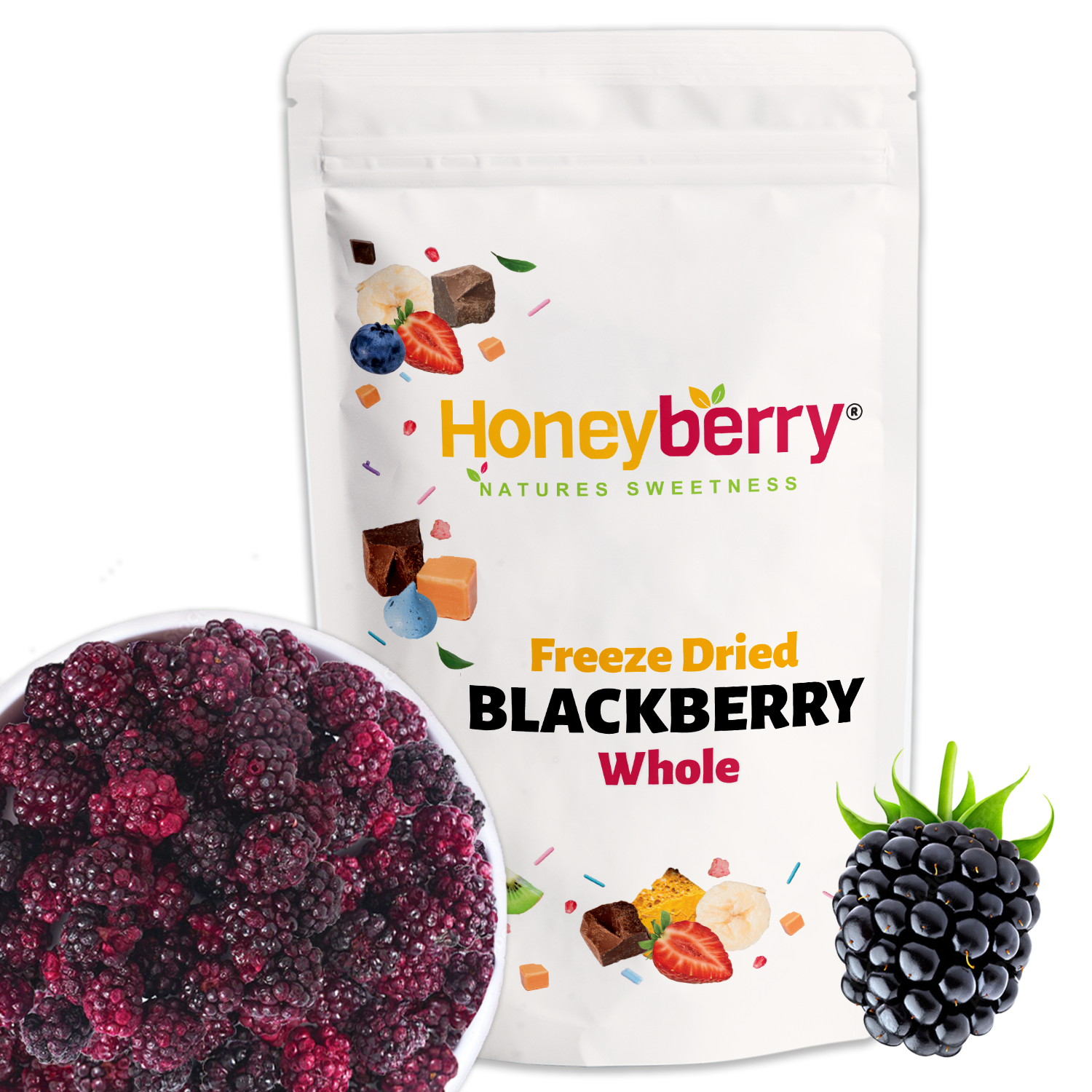 Freeze Dried Whole Blackberries