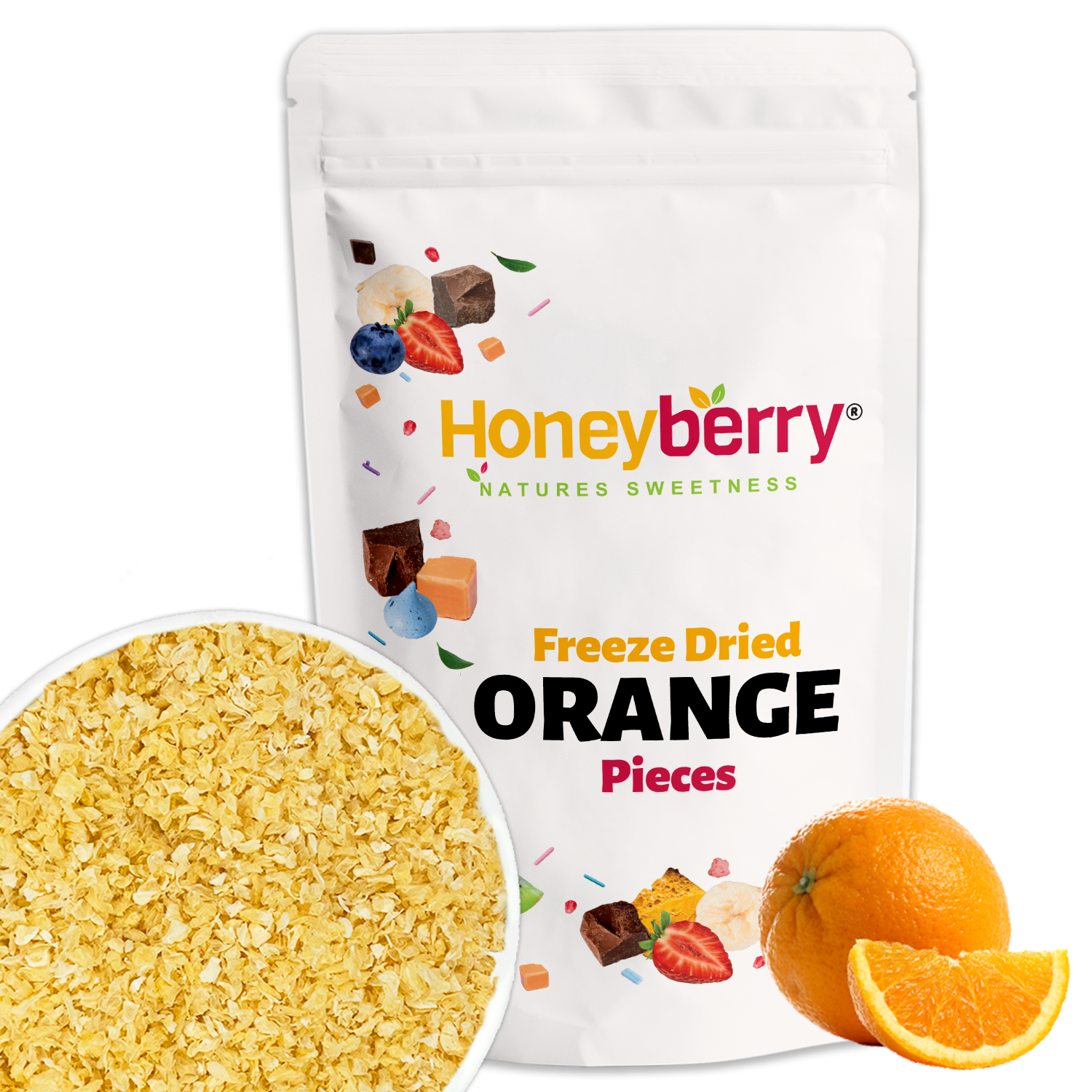 Freeze Dried Orange Pieces