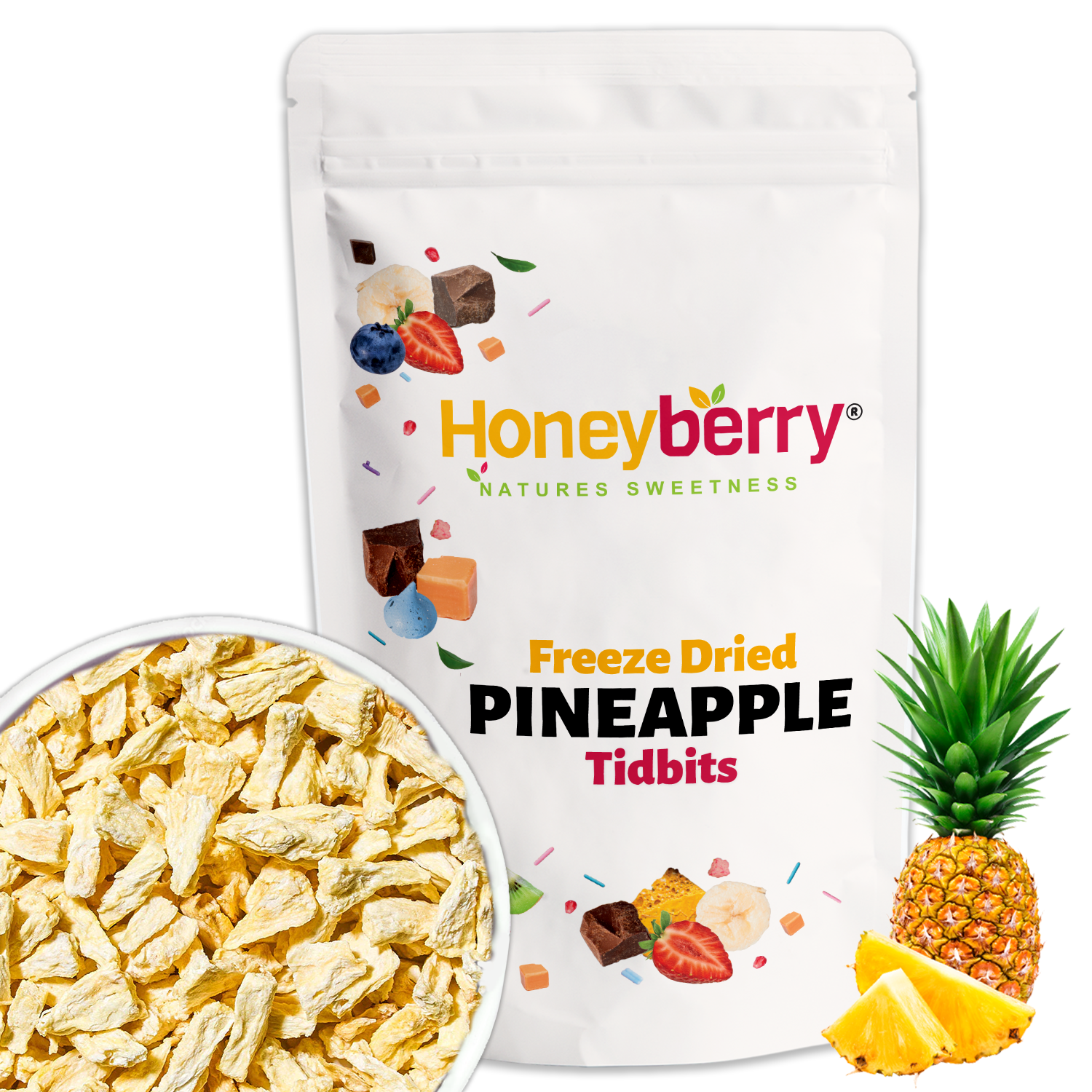 Freeze Dried Pineapple Tidbits