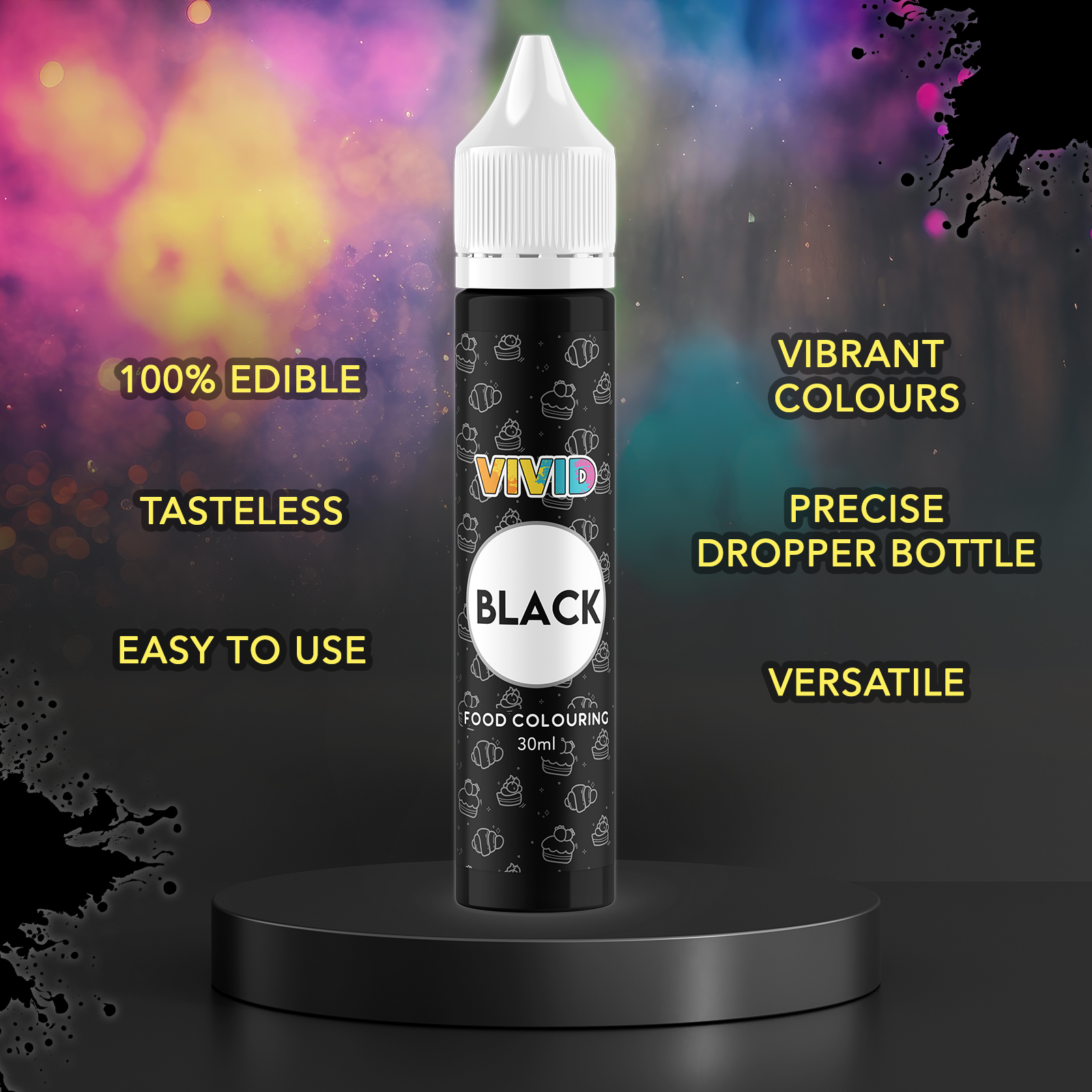 Alternative view of VIVID Black Bake-Stable Food Colour 30ml
