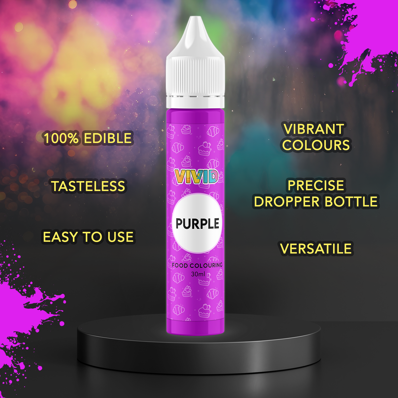 Alternative view of VIVID Purple Bake-Stable Food Colour 30ml