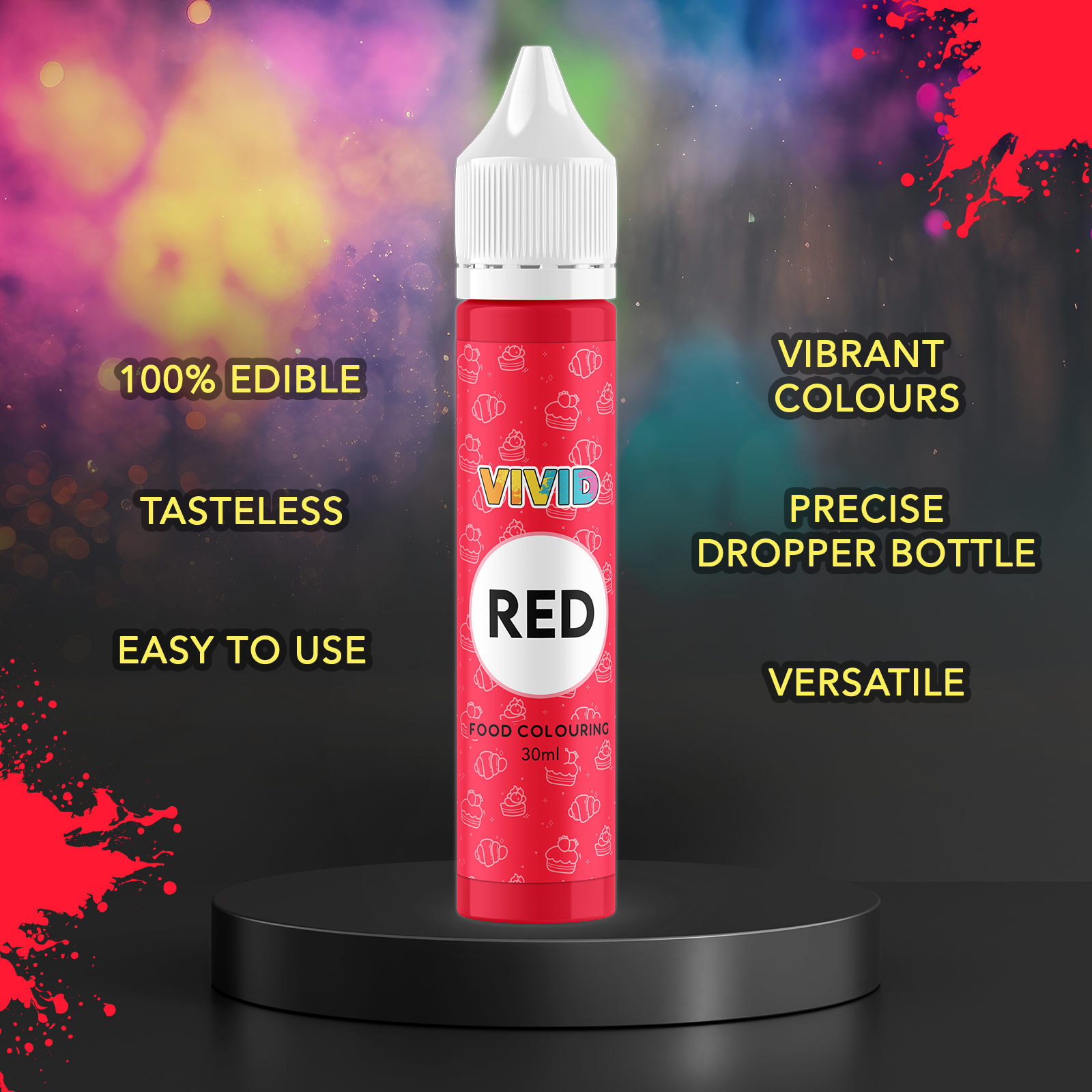 Alternative view of VIVID Red Bake-Stable Food Colour 30ml