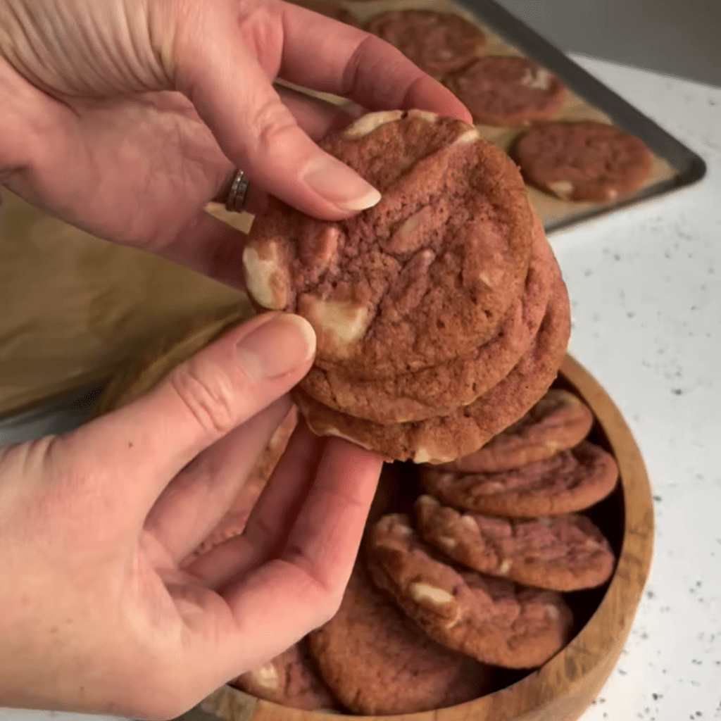 Vegan Strawberry & White Chocolate Cookies