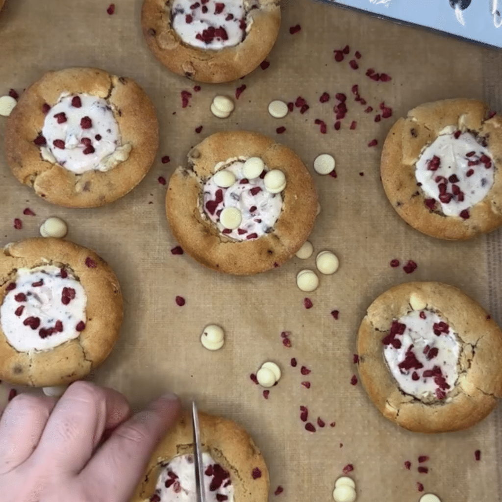 Raspberry & White Chocolate Cookie Cups